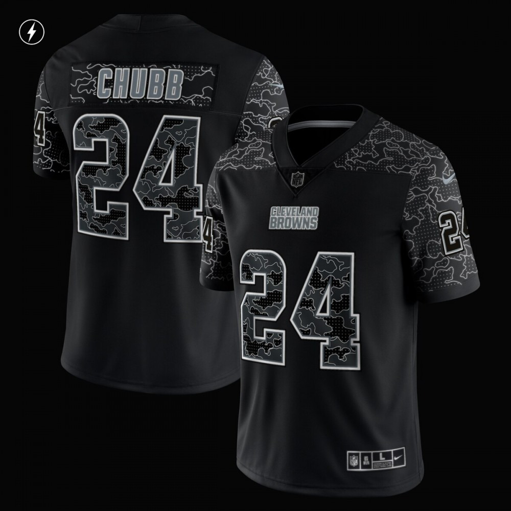 Nick Chubb Cleveland Browns Nike RFLCTV Limited Jersey - Black-GridironStore